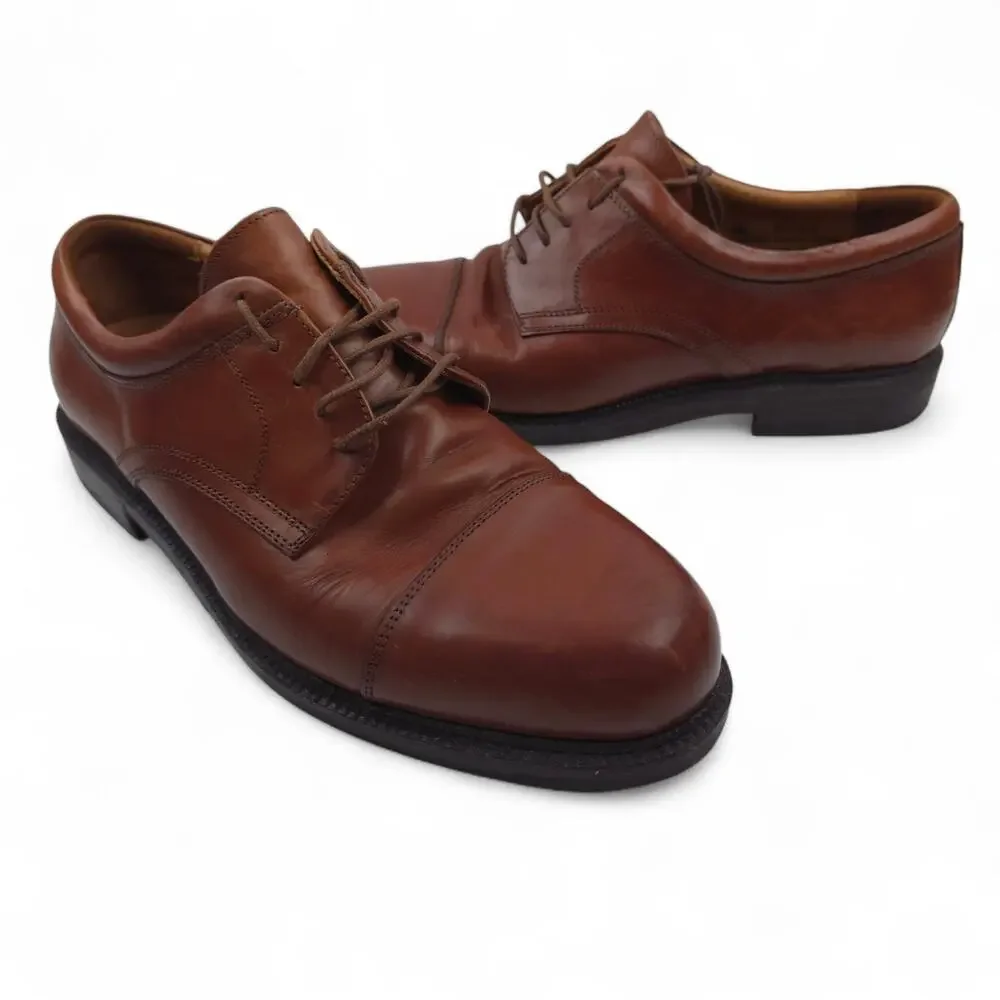 Johnston & Murphy Dress Shoes Mens 10.5 W Passport Cap Toe‎ Oxford Brown 20-4926